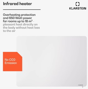 Klarstein Wonderbeam 650 Hybride Infravörös hősugárzó 60 x 84 cm 650 W Heti időzítő Távirányító