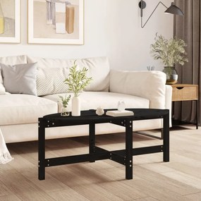 fekete tömör fenyőfa dohányzóasztal 118 x 63 x 45 cm