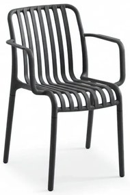 Műanyag szék TREGO karfákkal, antracit színű