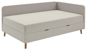 Bézs kárpitozott egyszemélyes ágy tárolóhellyel 120x200 cm Cabana – Meise Möbel