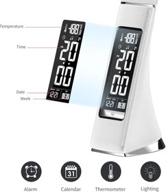 Brilagi - LED Dimmelhető asztali lámpa kijelzővel PELLE LED/7W/230V fehér