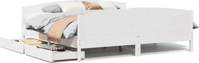 vidaXL fehér tömör fenyőfa ágy matrac nélkül 180 x 200 cm