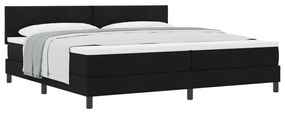 Box Spring Ágy Matraccal Fekete 200x200 cm Szövet