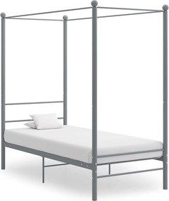 vidaXL szürke fém baldachinos ágykeret 90 x 200 cm