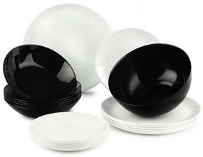 Ciro klasszikus fekete fehér étkészlet tányérkészlet 19 részes