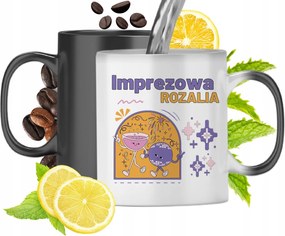 Mágikus Bögre Rozáliának Fekete Matt Nyomtatott Képpel 330ml