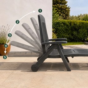 ZIRCONE kerti nyugágy, 72×195×101 cm, antracit I.P.A.E-Progarden
