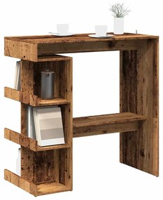Antik fa szerelt fa bárasztal tárolópolccal 100 x 48 x 101,5 cm