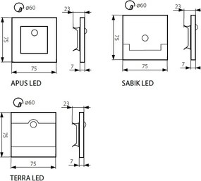 LED Lépcsőmegvilágító szenzorral LED/0,8W/12V 3000K