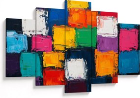Kép - Színes négyzetek festménye (150x105 cm)