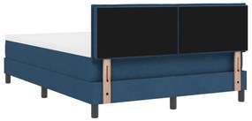 vidaXL Boxspring Ágy Mattal és LED Kék 160x200 cm Szövet