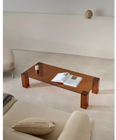 Barna üveg dohányzóasztal 60x140 cm Adularia – Kave Home