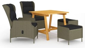 vidaXL 5 részes barna kerti étkezőgarnitúra