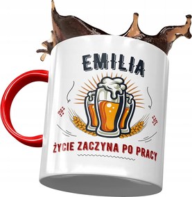 Piros Bögre Emilia Barátnő Feleség Ajándék Nyomtatott Fotóval