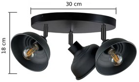 Spotlámpa FAUN 3xE27/60W/230V fekete