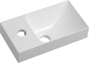 Piccolino kompozit Mosdókagyló, 31x17 cm, csaplyuk balos, fehér PK300