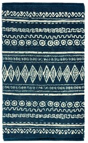 Ethnic kék-fehér pamut szőnyeg, 55 x 180 cm - Webtappeti