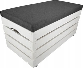 Tároló Puff Fenyő Ülőfelület Tároló Láda