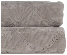 Szürke bársony steppelt ágytakaró 180x260 cm – Ixia