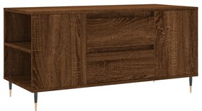 Barna tölgyszínű szerelt fa dohányzóasztal 102 x 44,5 x 50 cm
