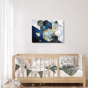 Kép - Márvány hatszögek (üvegen) (70x50 cm)