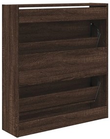 barna tölgyszínű szerelt fa cipőszekrény 80 x 21 x 87,5 cm