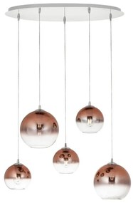 Redo 01-2080 - Csillár zsinóron BOWL 5xE27/42W/230V réz