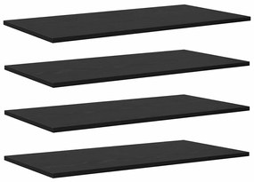 Polcos könyvespolc 4 pcs Fekete 80 x 40 x 1.5 cm Faanyag