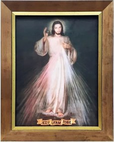 Vászonkép 30x40cm Jézus, bízom benned, arany keret betéttel