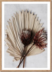 Vászonkép Poszter Keretben szárított fűvirágok bézs Japandi Japán P2395_43x53