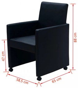 4 db fekete műbőr étkezőszék