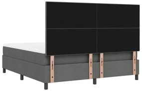 Rugós ágy matraccal és LED-del - Sötétszürke, 180 x 200 cm Szövet