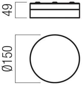Redo 01-3729 - FRISBI LED mennyezeti lámpa 8W 230V IP44 fehér