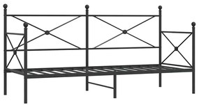 kanapéágy matrac nélkül fekete 80x200 cm acél