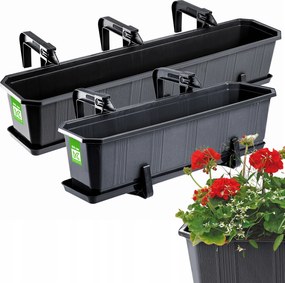 Erkélydoboz 60+80cm Virágtartó Állvány Fogantyúk 2db