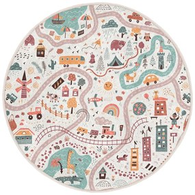 Mosható gyerek játszószőnyeg ø80 cm Furry World – Mila Home