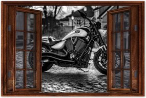 Poszterek 60x40 Fekete-fehér fotó motor