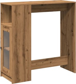 vidaXL kézműves tölgy szerelt fa bárasztal tárolókkal 101x40x103,5 cm