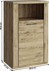 Szekrény 1D, navarra tölgy, DORSI