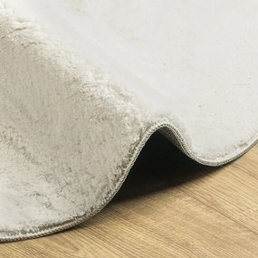 Szőnyegek Krém Gyapjú 100 x 200 cm Területszőnyeg Ovális