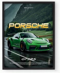 Porsche 911 GT3 Rs keretes poszter 20x30 cm Ajándék ötlet
