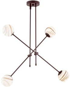 Argon 1842 - Csillár rúdon ABSOS 4xE14/7W/230V alabástrom barna