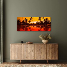 Kép - naplemente az üdülőhely felett (120x50 cm)