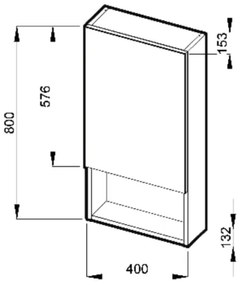 JIKA H4532210383041 - LYRA 80x40 cm fehér tükörszekrény polccal