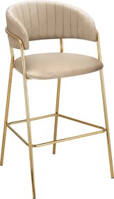 Design bárszék, bézs Velvet szövet/gold króm arany, DASMIN NEW TYP 2