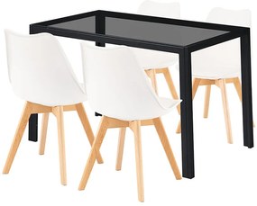 Treva 4+1 étkező garnitúra fekete-fehér