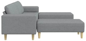 Kanapé Szett 3 pcs Világosszürke szövet