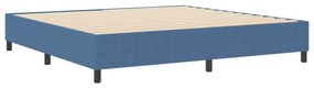 Boxspring Ágy Kék 200x200 cm Vászon