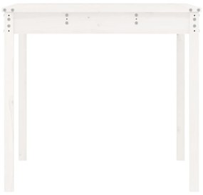 fehér tömör fenyőfa kerti asztal 121 x 82,5 x 76 cm