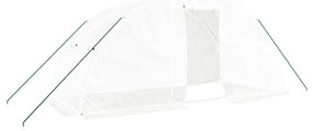 fehér acélvázas melegház 10 m² 5 x 2 x 2,3 m